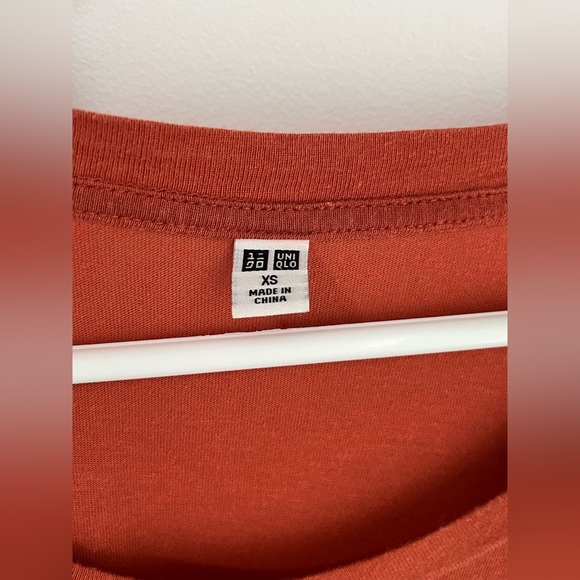 Uniqlo Orange Linen Blend T-Shirt Loose Tee - Picture 4 of 6